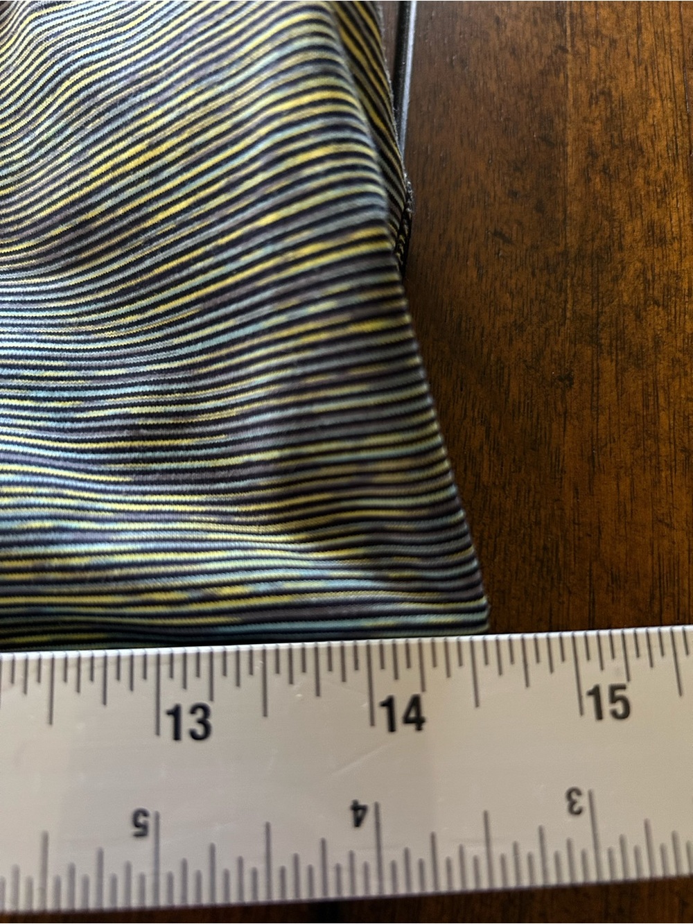 lululemon athletica Gray Striped Sports Bra with Neon Yellow Crisscross Straps - Picture 3 of 6